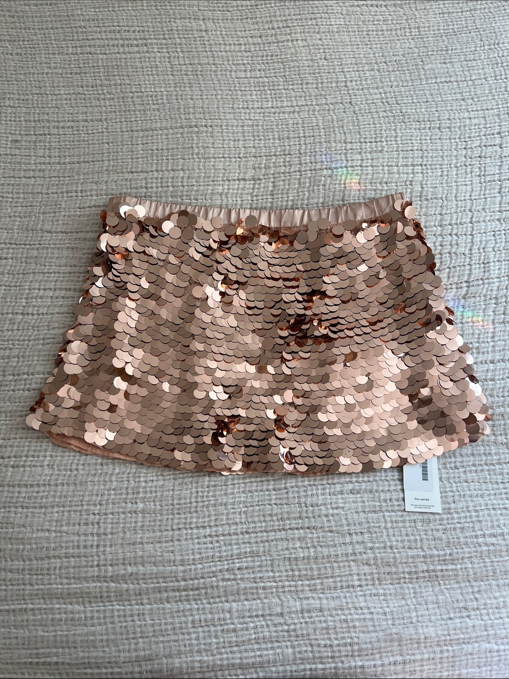 Ramy Brook Rose Gold Sequin Mini Skirt